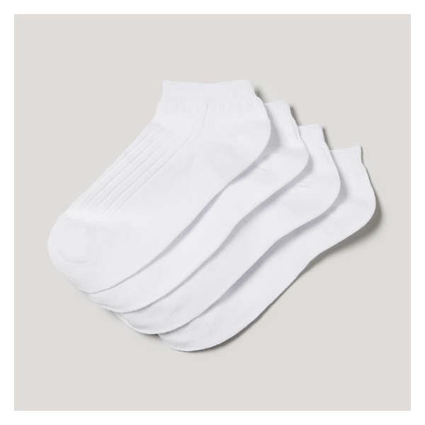 4 Pack Bamboo Low-Cut Socks - White