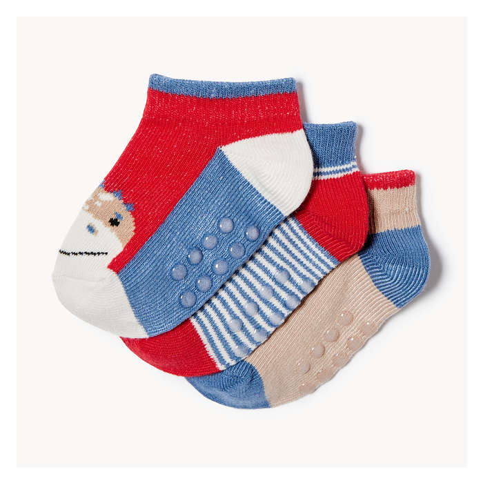 Baby Boys' 3 Pack Low-Cut Socks - Multi