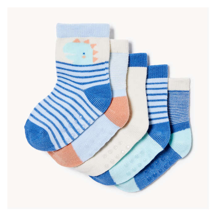 Baby Boys' 5 Pack Crew Socks - Blue