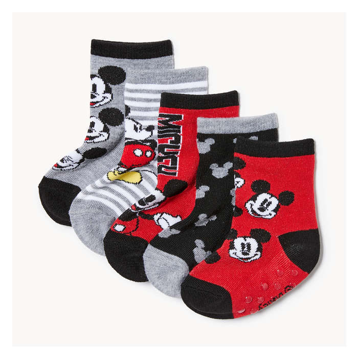 Baby Boys' 5 Pack Mickey Mouse Crew Socks