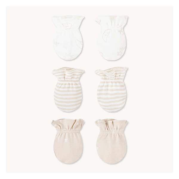 Ens. 3 paires mitaines Huggies pour bébés garçons - Brun Pâle