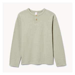 Kid Boys' Henley Long Sleeve - Light Khaki Green