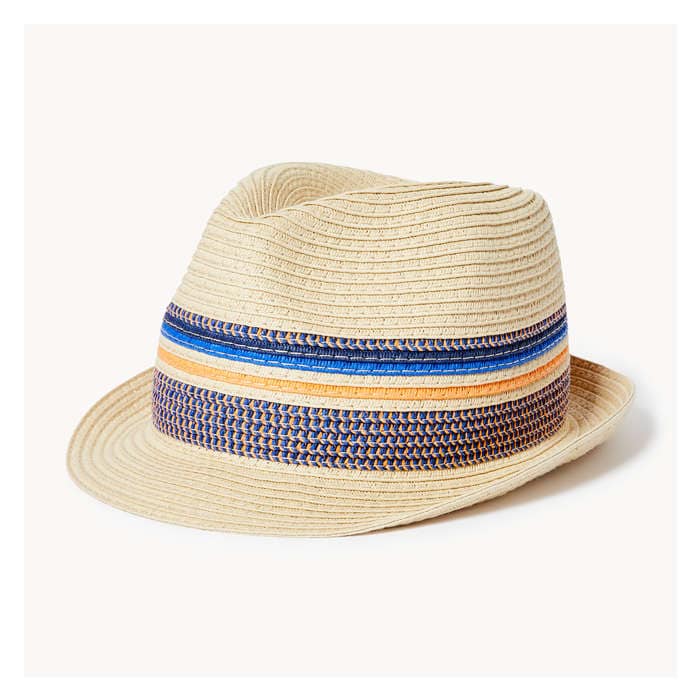 Kid Boys' Stripe Straw Fedora
