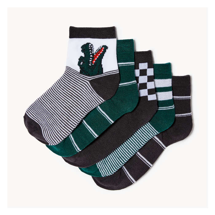 Kid Boys' 5 Pack Quarter-Crew Socks