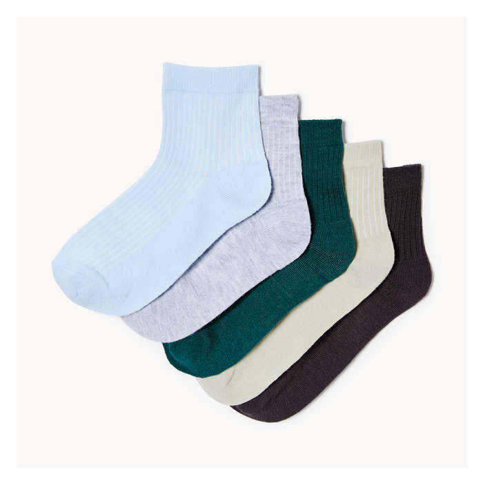 Kid Boys' 5 Pack Quarter-Crew Socks - Multi