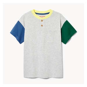 Kid Boys' Henley T-Shirt - Pale Grey
