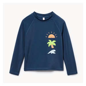 Toddler Boys' Long Sleeve Rash Guard - Navy