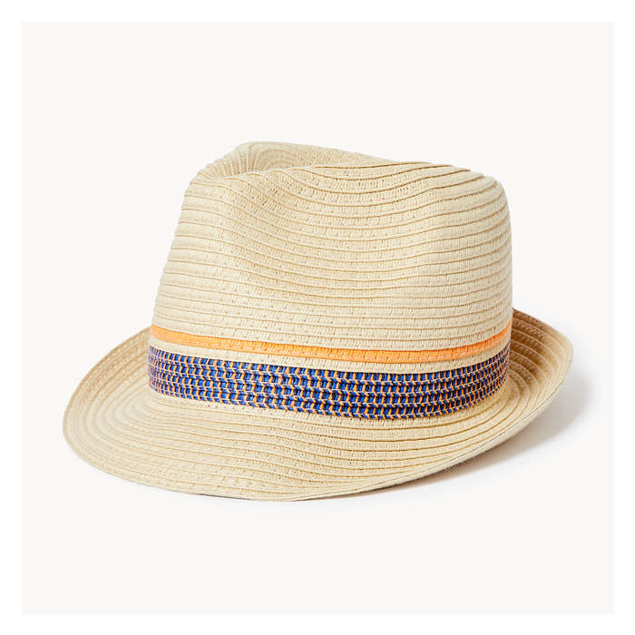 Toddler Boys' Stripe Straw Fedora