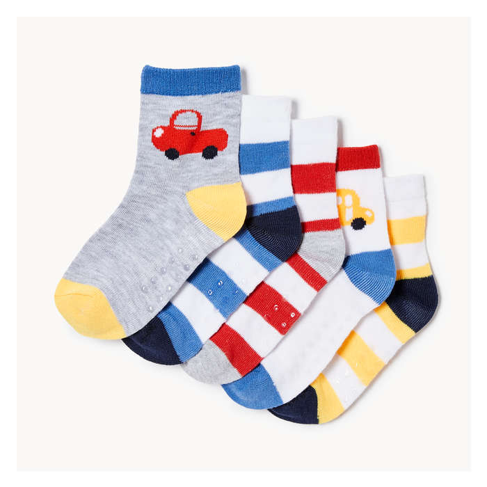 Toddler Boys' 5 Pack Quarter-Crew Socks - Multi