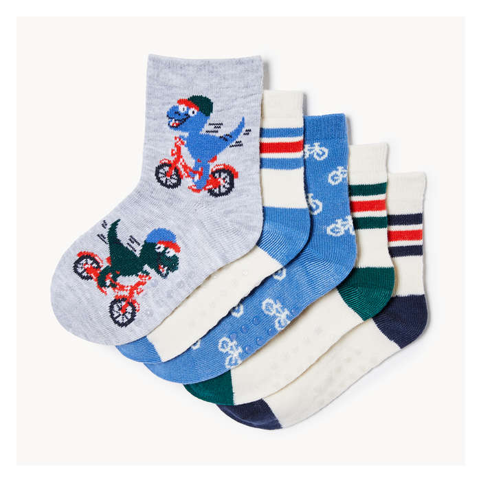 Toddler Boys' 5 Pack Quarter-Crew Socks