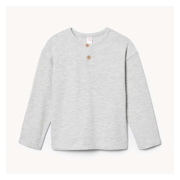 Toddler Boys' Henley Long Sleeve - Pale Grey