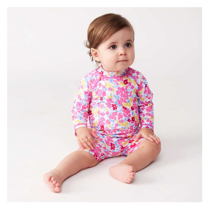 Baby Girls' Rash Guard Swimsuit