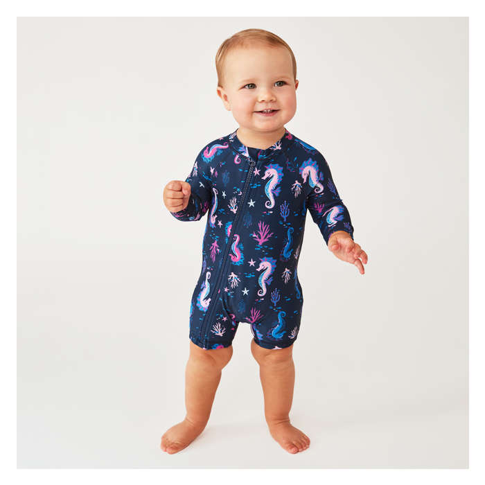 Baby Girls' Rash Guard Swimsuit