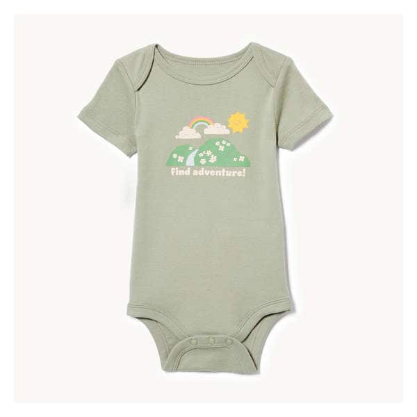 Baby Girls' Graphic Bodysuit - Light Khaki Green