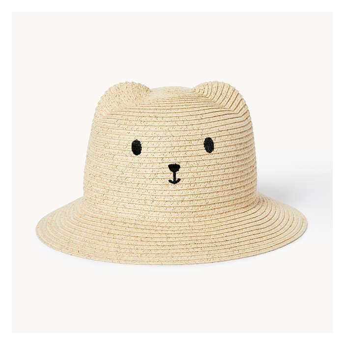Baby Girls' Bear Straw Hat