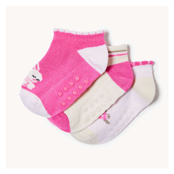 Baby Girls' 3 Pack Low-Cut Socks