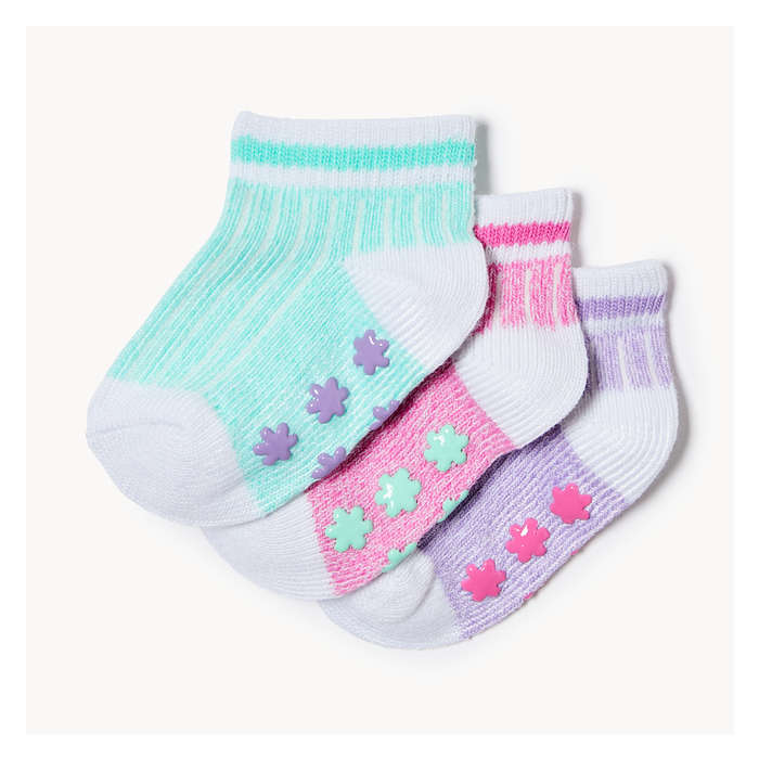 Baby Girls' 3 Pack Low-Cut Boot Socks - Multi
