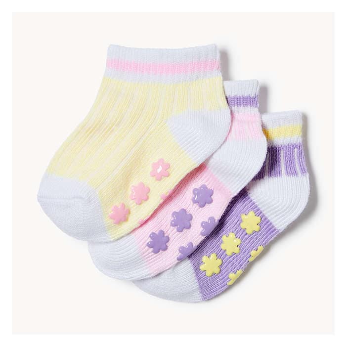 Baby Girls' 3 Pack Low-Cut Boot Socks - Pink