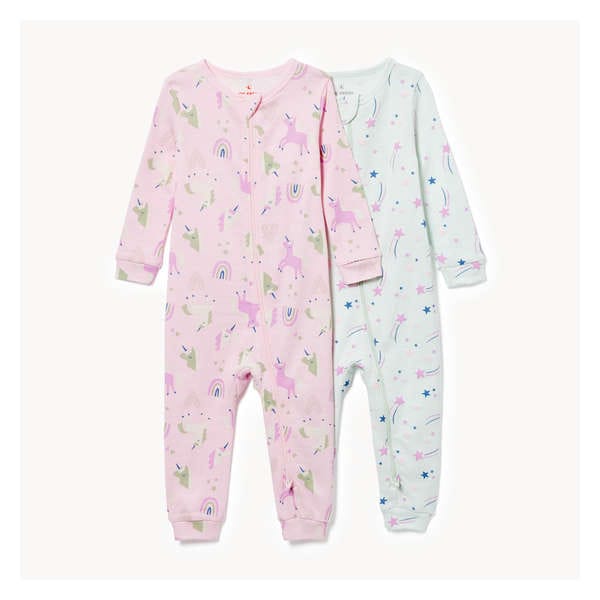 Ensemble de 2 dormeuses pour bébés filles - Rose Pâle