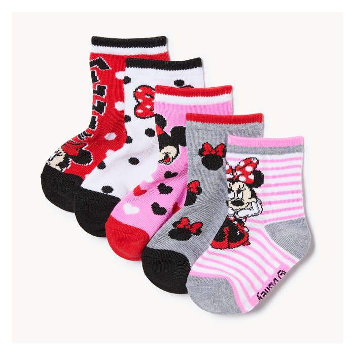 Baby Girls' 5 Pack Minnie Mouse Crew Socks
