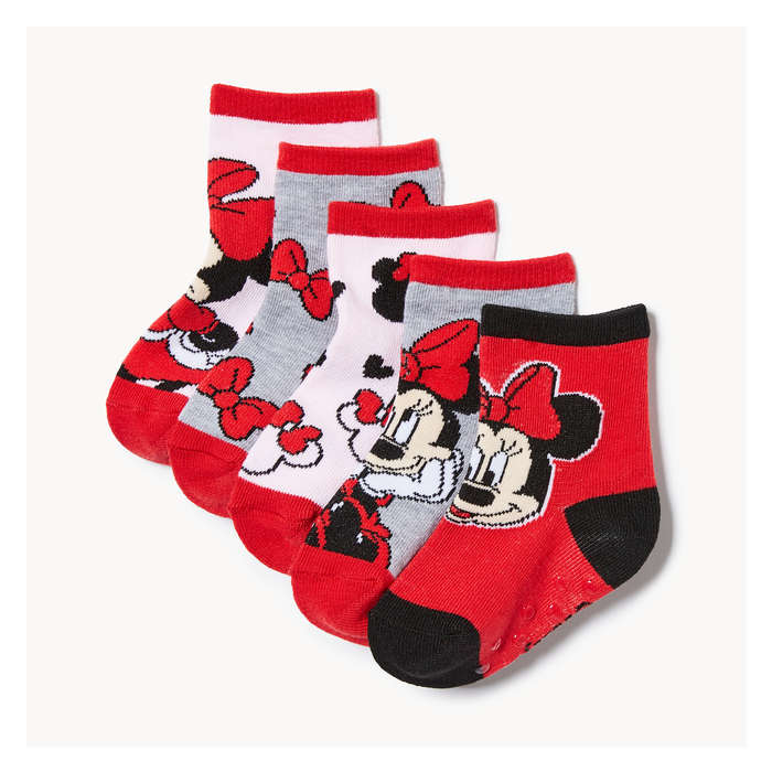 Baby Girls' 5 Pack Minnie Mouse Crew Socks