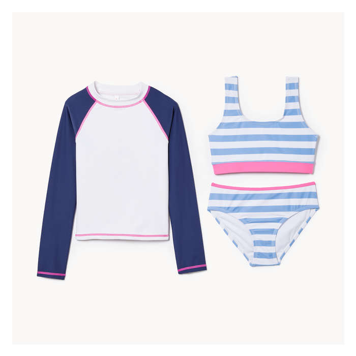 Kid Girls' 3 Piece Rash Guard Swim Set