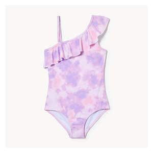 Kid Girls' Ruffle Swimsuit - Bright Purple
