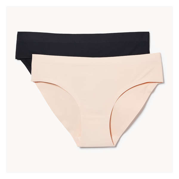 Ens. de 2 culottes bikini invisibles pour filles - Noir