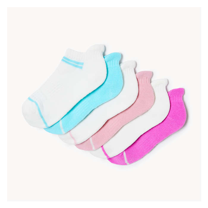 Kid Girls' 6 Pack Low-Cut Socks - White