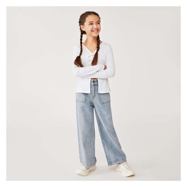 Kid Girls' Bow Cardigan - Bright White