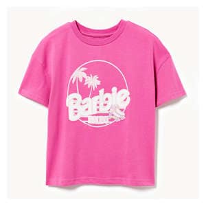 Kid Girls' Barbie Malibu T-Shirt - Dark Pink