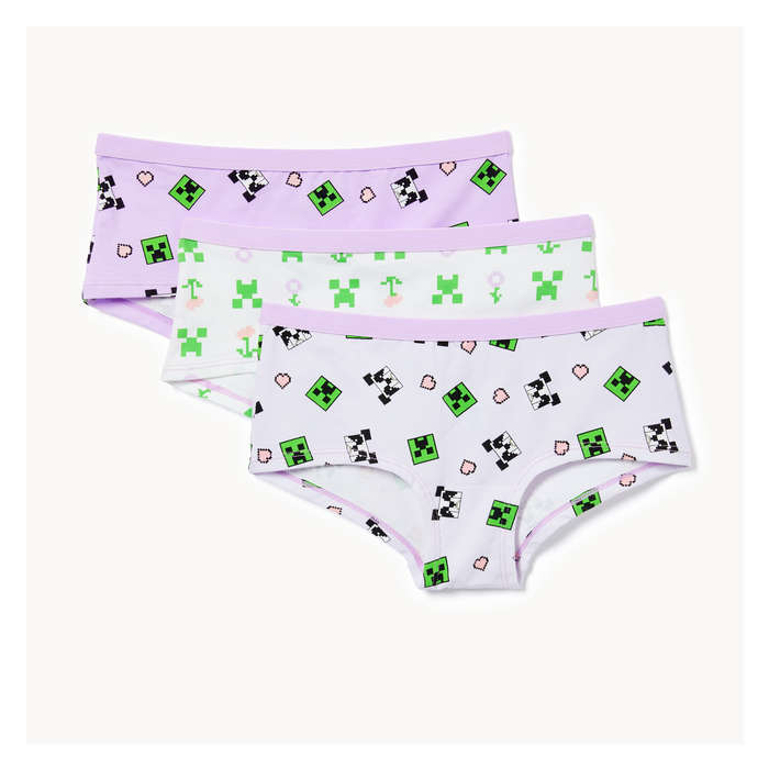 Kid Girls' 3-Pack Minecraft Boyshorts