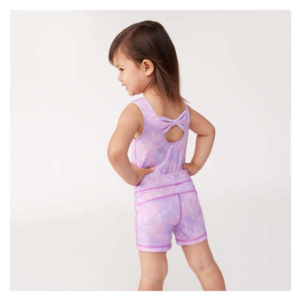 Toddler Girls' Active Gymnastics Bodysuit - Light Fuchsia