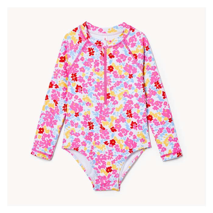 Toddler Girls' Rash Guard Swimsuit