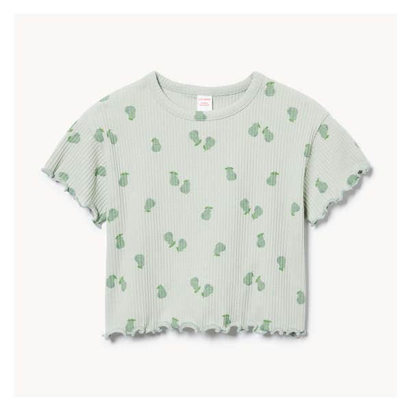 Toddler Girls' Rib Knit T-Shirt - Dusty Aqua