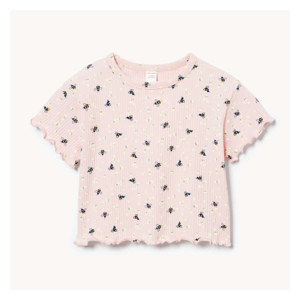 Toddler Girls' Rib Knit T-Shirt - Powder Pink