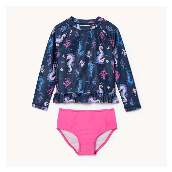 Toddler Girls' 2-Piece Rash Guard Set