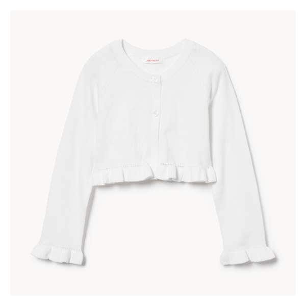 Boléro en tricot pour petites filles - Blanc pur