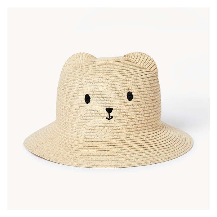 Toddler Girls' Bear Straw Hat