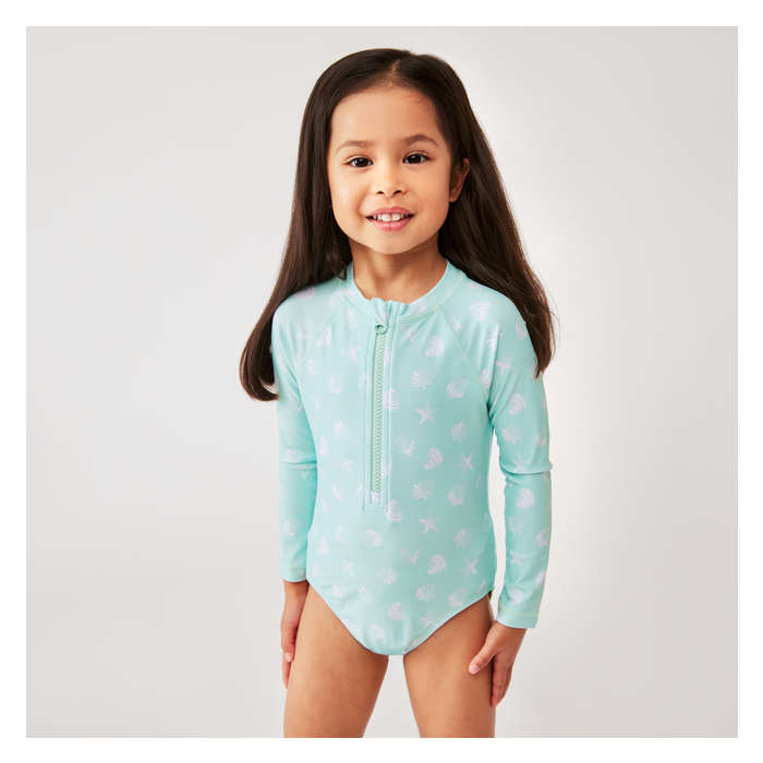 Toddler Girls' Rash Guard Swimsuit