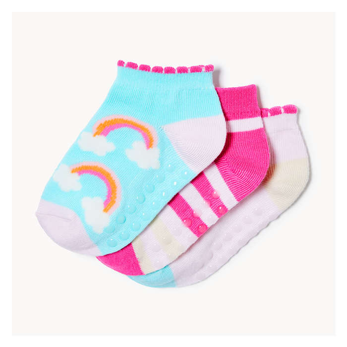 Toddler Girls' 3 Pack Low-Cut Socks - Multi