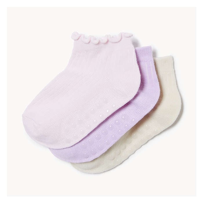 Toddler Girls' 3 Pack Low-Cut Socks - Pink