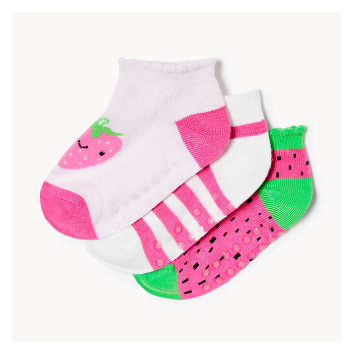 Toddler Girls' 3 Pack Low-Cut Socks