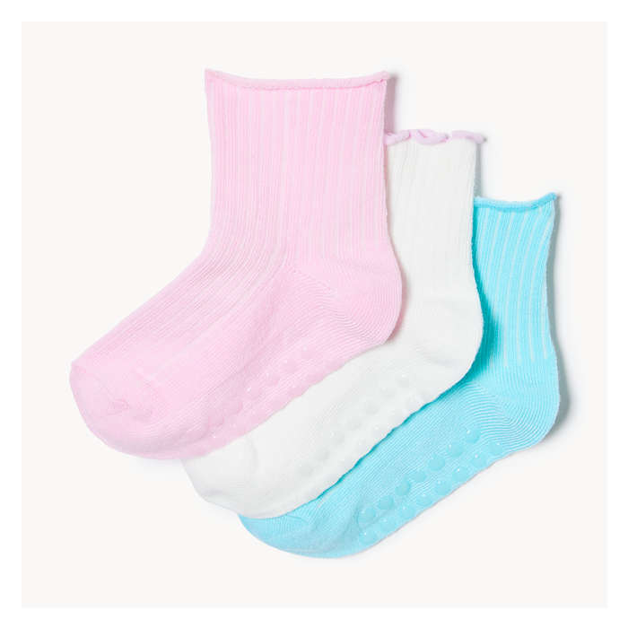 Toddler Girls' 3 Pack Quarter-Crew Socks - Multi
