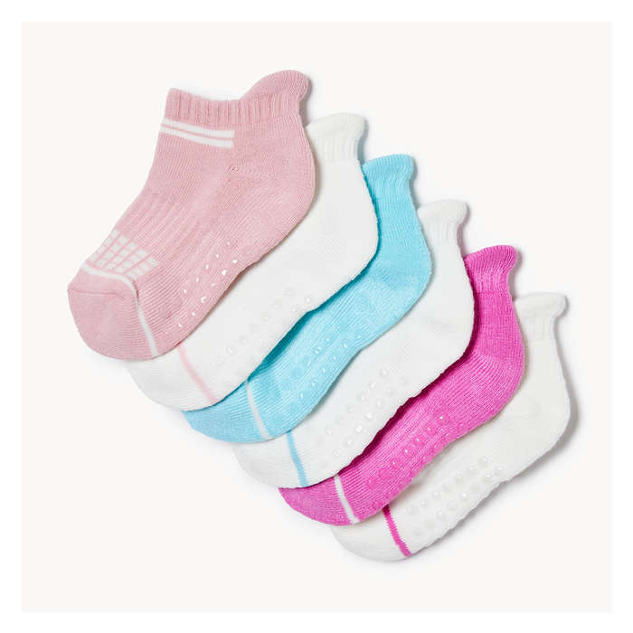 Toddler Girls' 6 Pack Low-Cut Socks