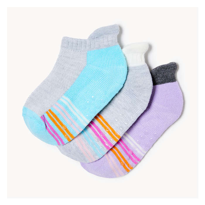 Toddler Girls' 3 Pack Low-Cut Socks