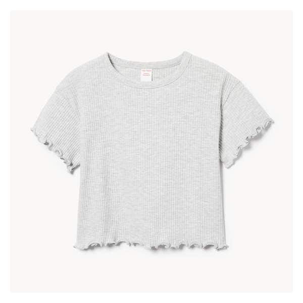 Toddler Girls' Rib T-Shirt - Light Grey Mix