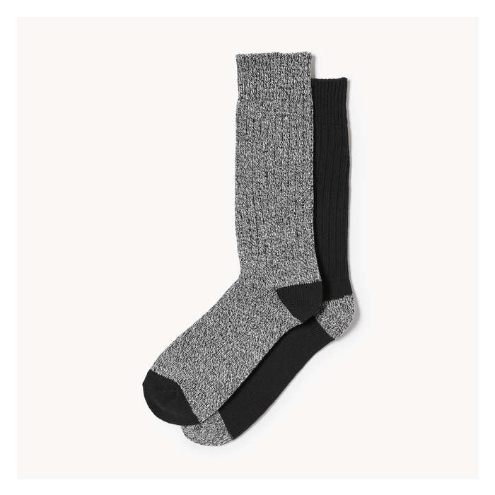 Men's 2 Pack Heavy Weight Boot Crew Socks - Black