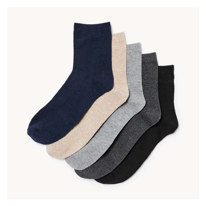 Men's 5-Pack Quarter-Crew Socks
