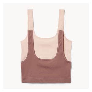 Women+ 2 Pack Seamless Rib Bralette - Rose